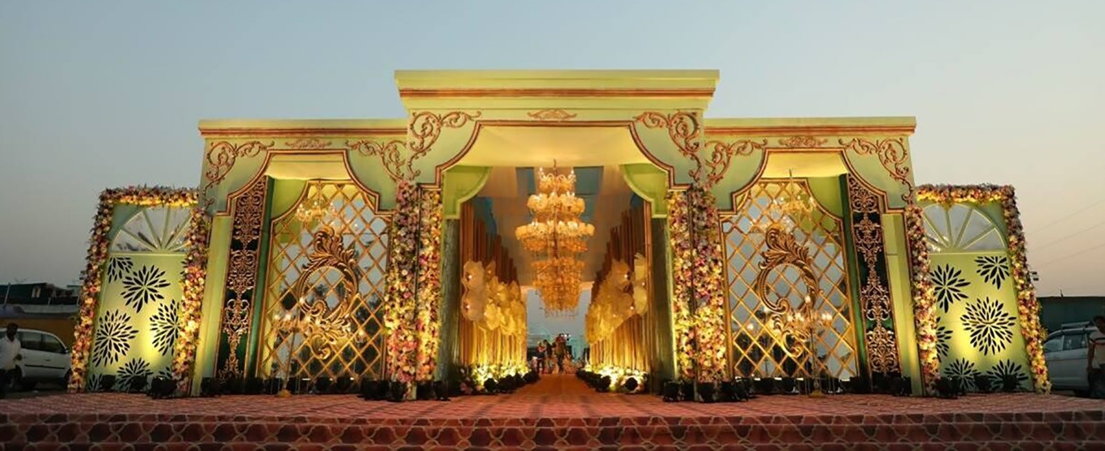 Custom-designed FRP entry arch for theme parks and event entrances