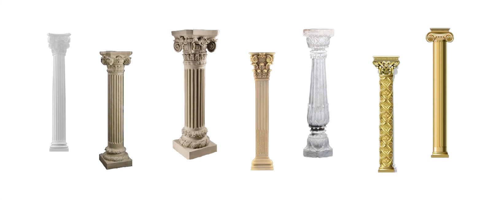 Architectural FRP pillar with classic detailing and durable coating