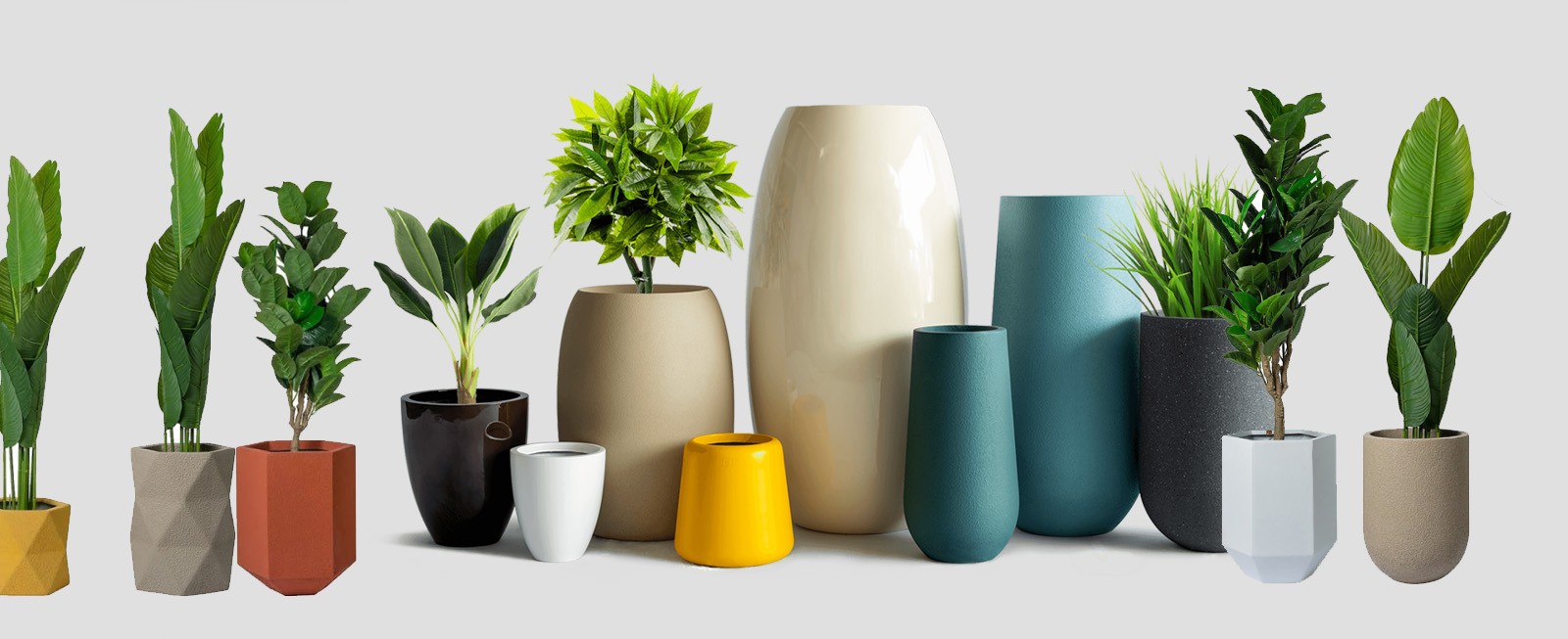 Stylish FRP planter pot for gardens, balconies, and commercial decor