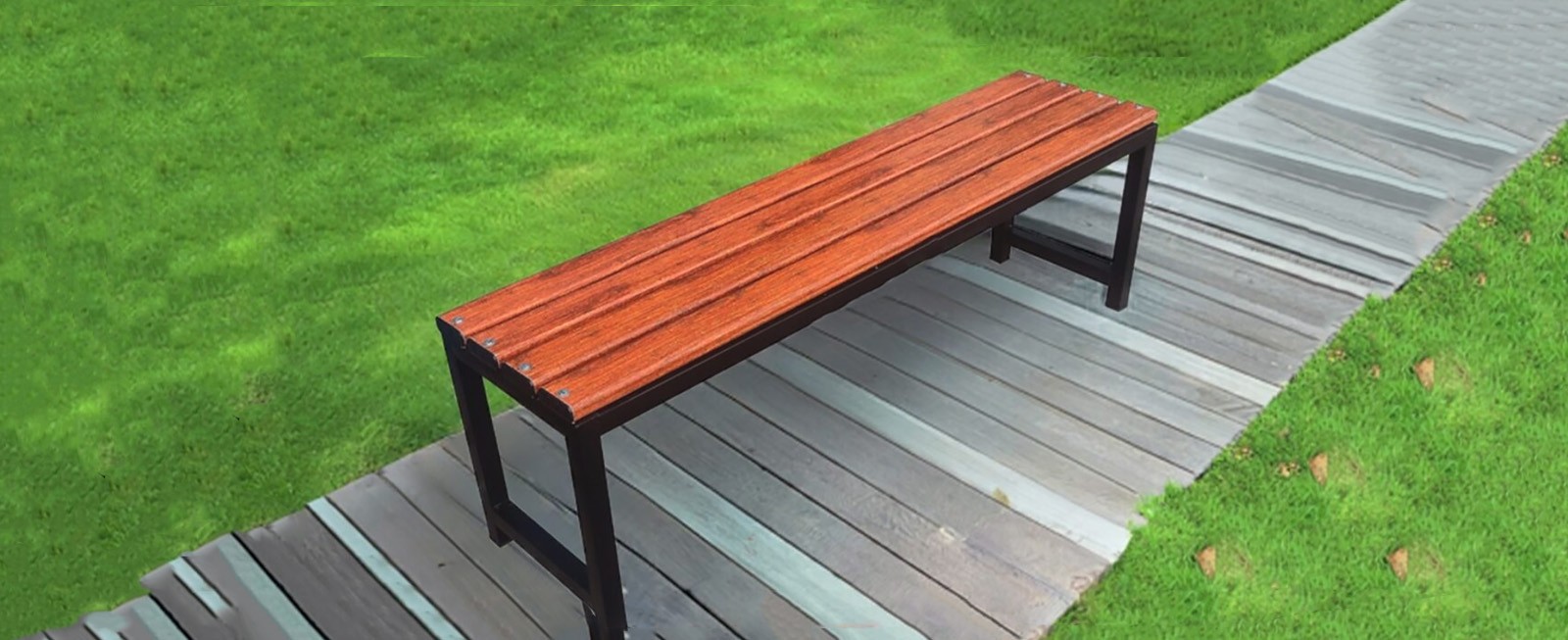 Outdoor FRP bench with ergonomic design and weatherproof coating